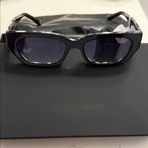 Carolina Lemke Black Cat-Eye Women's Sunglasses